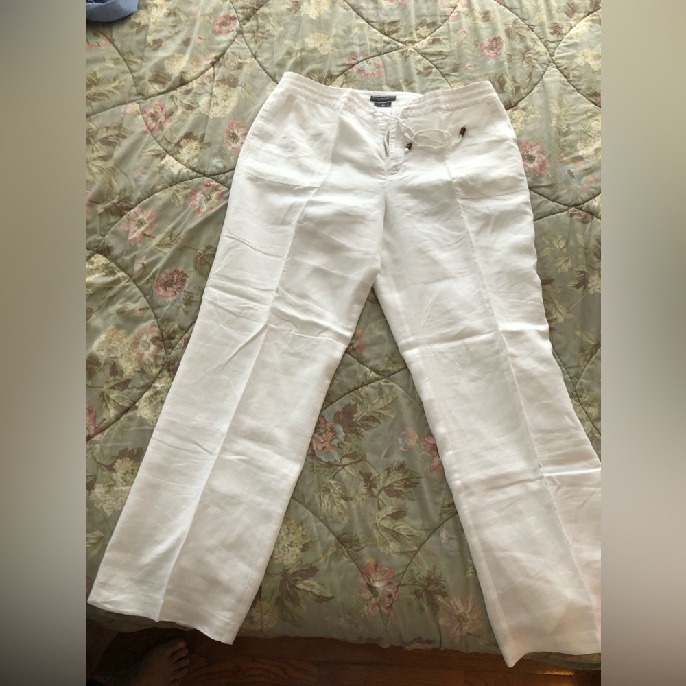 Liz Claiborne, white linen pants